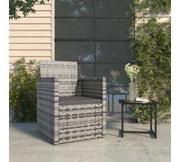 vidaXL Poltrona da Giardino con Cuscino Grigio in Polyrattan