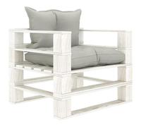 VIDAXL - Poltrona da Giardino Pallet con Cuscini Tortora in Legno