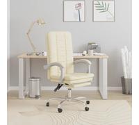 vidaXL Poltrona da Ufficio Reclinabile Crema in Similpelle