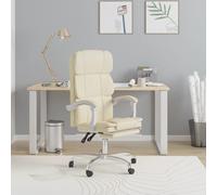 vidaXL Poltrona da Ufficio Reclinabile Crema in Similpelle
