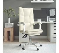 vidaXL Poltrona da Ufficio Reclinabile Crema in Similpelle