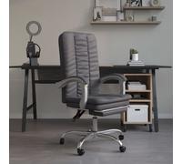 vidaXL Poltrona da Ufficio Reclinabile Grigia in Similpelle