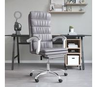 vidaXL Poltrona da Ufficio Reclinabile Grigia in Similpelle