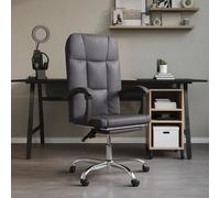 vidaXL Poltrona da Ufficio Reclinabile Grigia in Similpelle