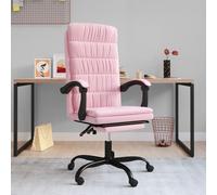 vidaXL Poltrona da Ufficio Reclinabile Rosa in Velluto