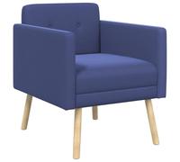 vidaXL Poltrona decorativa Blu Polizia Velluto | Il tessuto in velluto traspirante offre un elevato comfort. Le gambe in legno massiccio di caucciù garantiscono una stabilità