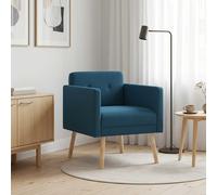 vidaXL Poltrona decorativa Blu Velluto