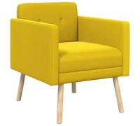 vidaXL Poltrona decorativa Giallo Velluto | Il tessuto in velluto traspirante offre un elevato comfort. Le gambe in legno massiccio di caucciù garantiscono una stabilità