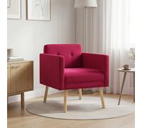 vidaXL Poltrona decorativa Rosso Vino Velluto