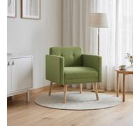 vidaXL Poltrona decorativa Verde chiaro Velluto