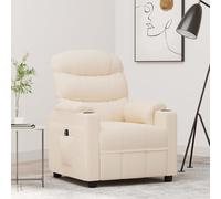 vidaXL Poltrona Elettrica Reclinabile Crema in Tessuto