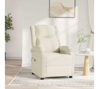 vidaXL Poltrona Elettrica Reclinabile Crema in Velluto