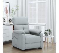 vidaXL Poltrona Elettrica Reclinabile Grigio Chiaro in Tessuto