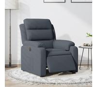 vidaXL Poltrona Elettrica Reclinabile Grigio Scuro in Vera Pelle