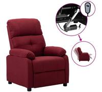 VIDAXL - Poltrona Elettrica Reclinabile Rosso Vino in Tessuto
