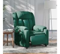 vidaXL Poltrona Elettrica Reclinabile Verde Scuro in Tessuto
