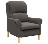 vidaXL Poltrona ergonomica contemporanea grigio scuro, con gambe in legno lucido. È comoda e stilosa, perfetta per il soggiorno. Ideale per leggere e rilassarsi, facile da montare, e offre un grande