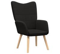 vidaXL Poltrona Ergonomica Contemporanea in Nero con Cuscini Morbidi per Soggiorni, Sedia Interna Confortevole, Tessuto Morbido e Telaio in Legno Durevole di Seduta Compatta