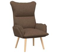 vidaXL Poltrona Ergonomica Contemporanea Rivestimento in Cotone Morbido Struttura in Legno Marrone Robusta Ideale per Soggiorno Studio e Camera da Letto Design Comfort Elegante e Durevole Capacit