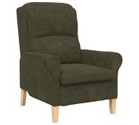 vidaXL Poltrona Contemporanea Verde militare Tessuto, Legno Media