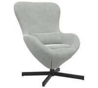vidaXL Poltrona Ergonomica Grigia Chiara Con Funzione Girevole Moderna Poltrona Singola Per Soggiorno Design Comfortevole Rivestimento in Tessuto Lettura e Relax Costruzione in Acciaio Durevole