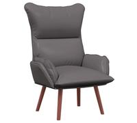 vidaXL Poltrona Ergonomica Grigia Con Braccioli Imbottiti Tessuto Resistente Gambe in Legno Naturale Perfetta per Soggiorno Relax Facile Pulizia