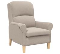 vidaXL Poltrona Ergonomica Grigio chiaro Poliestere, Legno Standard