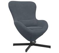 vidaXL Poltrona Ergonomica Grigio Scuro con Base Girevole e Cuscino Trapuntato - Sedia Moderna e Confortevole per Soggiorno - Tessuto Resistente alle Macchie - Mobili in Metallo Elegante per Adulti