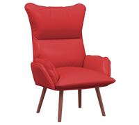 vidaXL Poltrona ergonomica moderna in tessuto rosso resistente alle macchie, struttura in legno resistente, ideale per soggiorno lettura seduta comoda mobili poltrone alla moda interni