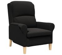 vidaXL Poltrona ergonomica Tessuto Nero, Legno Standard Ergonomico