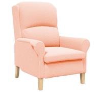 vidaXL Poltrona Ergonomica Rosa Tessuto, Legno Media Ergonomica