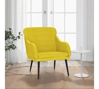 vidaXL Poltrona Gialla 63x76x80 cm Velluto