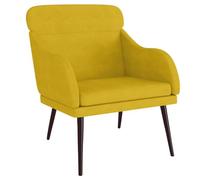 vidaXL Poltrona in velluto gialla 63x76x80 cm