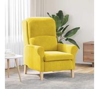 vidaXL Poltrona Gialla Tessuto, Legno Standard Poltrona Confortevole