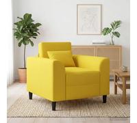 vidaXL Poltrona Giallo Chiaro Tessuto