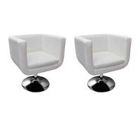 vidaXL - Poltrona Girevole Cubo Bianca 2pz