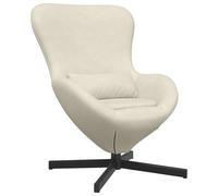 vidaXL Poltrona Girevole Moderna Con Braccioli Regolabili Rivestita Panna Base Girevole a 360 Gradi Ideale per Soggiorno Poltrona Confortevole Design Elegante Struttura in Metallo Durevole