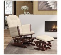 VIDAXL - Poltrona Glider Con Sgabello Bianco Crema In Tessuto