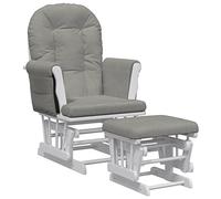 vidaXL Poltrona Glider con Sgabello Grigio Chiaro in Tessuto