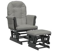 vidaXL Poltrona Glider con Sgabello Grigio Chiaro in Tessuto