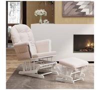 VIDAXL - Poltrona Glider Con Sgabello Rosa Chiaro In Tessuto