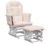 vidaXL Poltrona Glider con Sgabello Rosa Chiaro in Tessuto