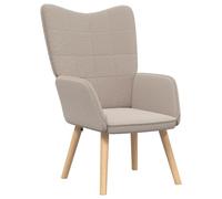 vidaXL Poltrona Grigia Chiara Supporto Ergonomico Struttura in Rovere Massello Cuscino in Tessuto Testurizzato Sede Elegante Interna per Soggiorno Lettura Relax e Comfort Poltrona Moderna Imbotti