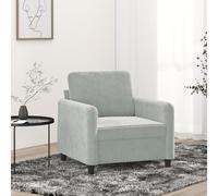 vidaXL Poltrona Grigio Chiaro 60 cm Velluto