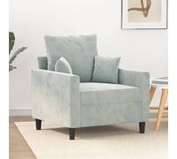 vidaXL Poltrona Grigio Chiaro 60 cm Velluto