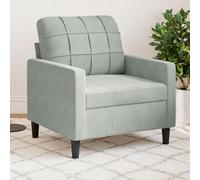 vidaXL Poltrona Grigio Chiaro 60 cm Velluto, divano singolo, seduta, poltrona singola, divano, poltrona in velluto, poltrona da soggiorno