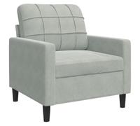 vidaXL Poltrona Grigio Chiaro 60 cm Velluto, divano singolo, seduta, poltrona singola, divano, poltrona in velluto, poltrona da soggiorno