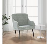 vidaXL Poltrona Grigio Chiaro 63x76x80 cm Velluto
