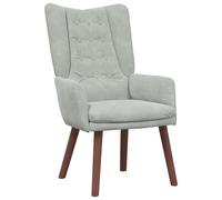 vidaXL Poltrona Grigio Chiaro con Gambe in Legno | Opzione di Seduta Ergonomica | Design Chic e Durevole per Soggiorno e Camera da Letto | Tocco Morbido | Dimensioni Compatte, Adatta a Varie Stanze