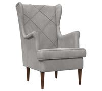 vidaXL Poltrona in velluto grigio chiaro, poltrona chic accento, sedia moderna in velluto per una lettura confortevole, metallo elegante e mobili da interno durevoli
